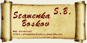 Stamenka Boškov vizit kartica